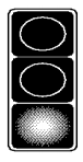 From bottom to top, the order of traffic light colors are: